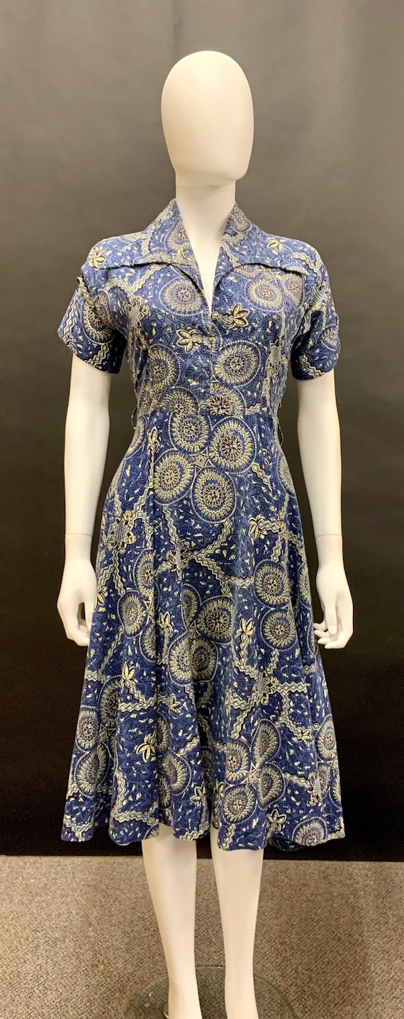 1940s cotton day dress