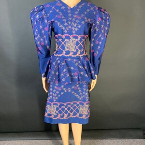 Stunning 1980s zandra Rhodes cocktail dress image 2