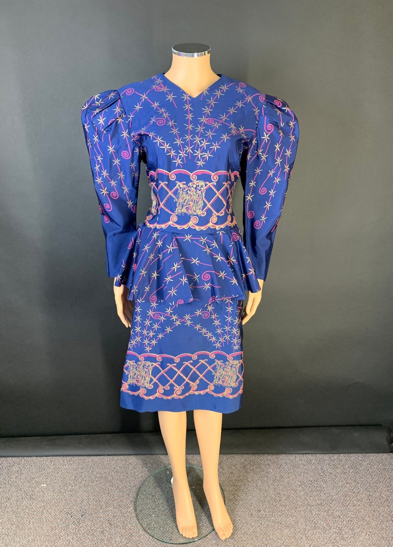 Stunning 1980s zandra Rhodes cocktail dress image 2