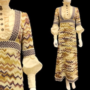 1970s stunning jean varon maxi dress and blouse combo image 1