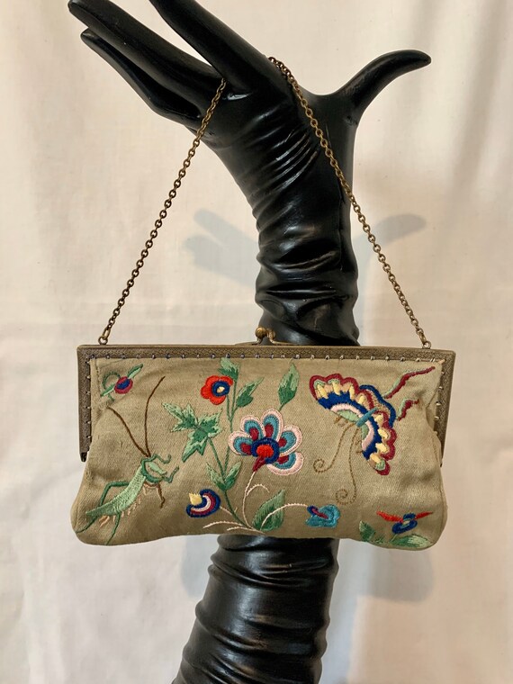 20’s hand embroidered bag