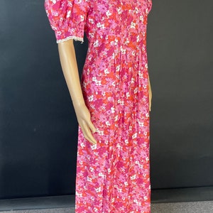 1960s volup pink floral prairie maxi summer dress image 5