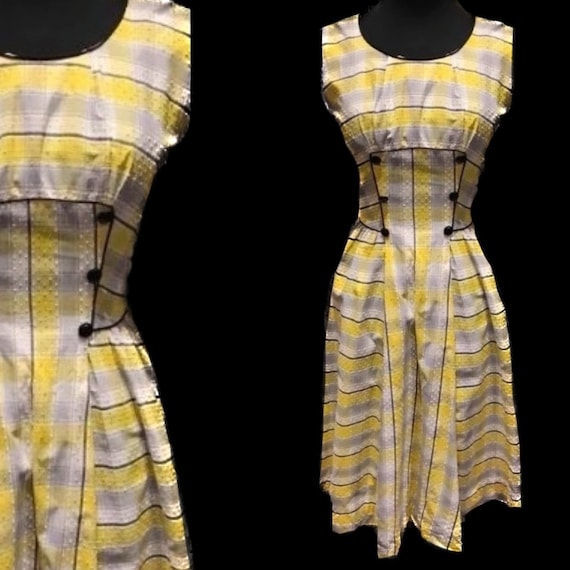 Gorgeous 1950’s textured cotton day dress - image 1