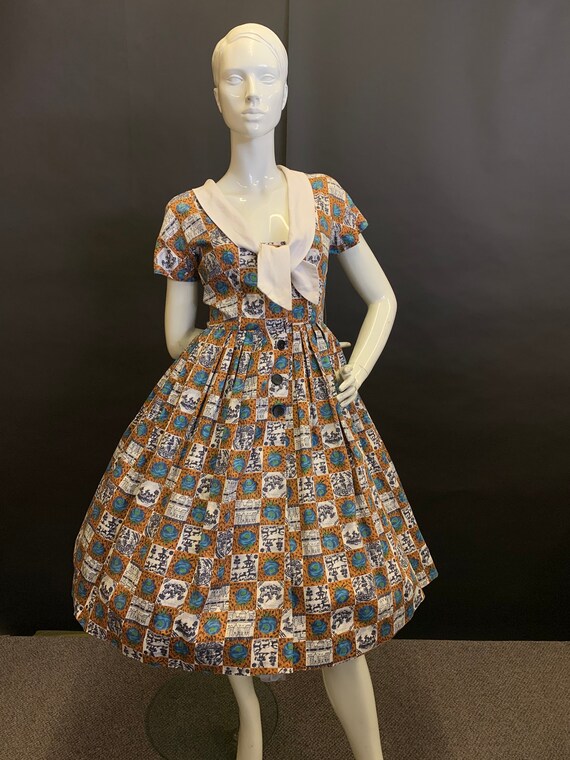 50’s novelty print dress