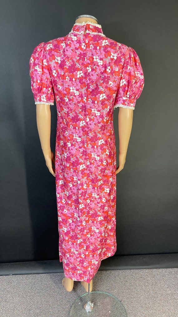 1960’s volup pink floral prairie maxi summer dress - image 6