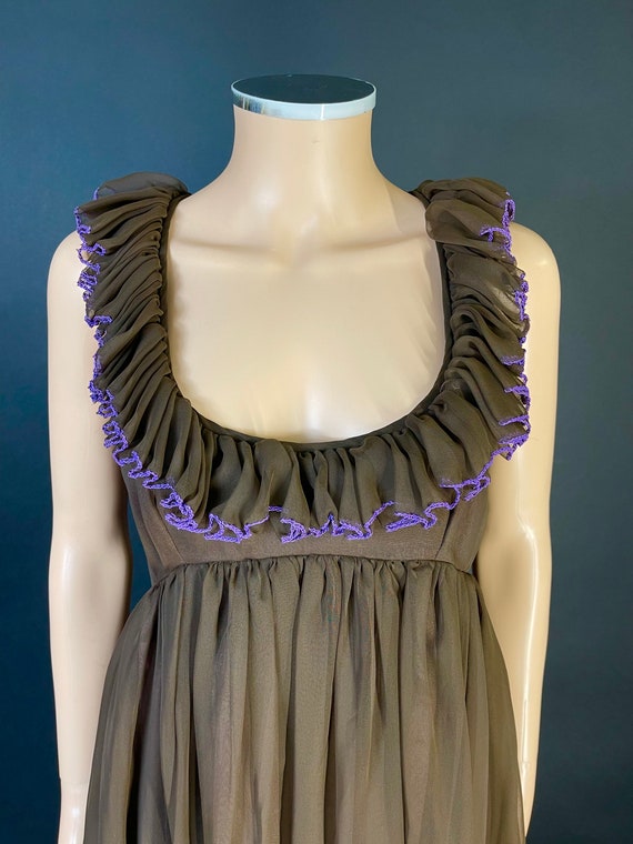 Gorgeous 1970’s “jean varon” chiffon maxi dress - image 4