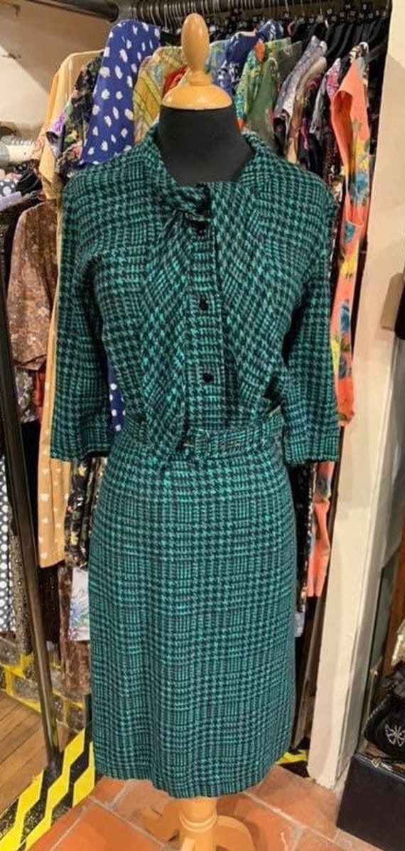 Gorgeous winter weight late 50’s day dress - image 2