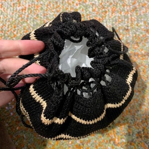 Victorian crochet bag with tassel image 4