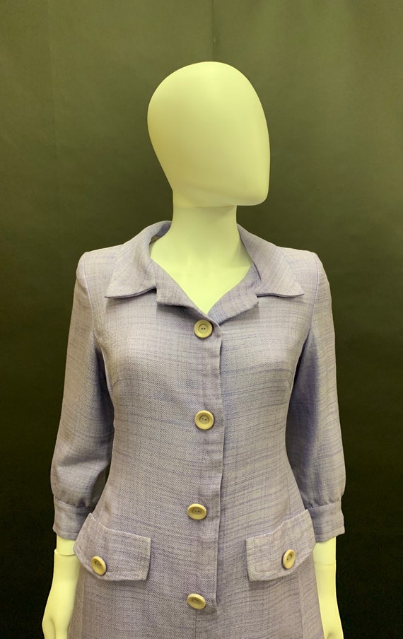 Beautiful lavender “Hardy Amies” linen coat dress - image 7