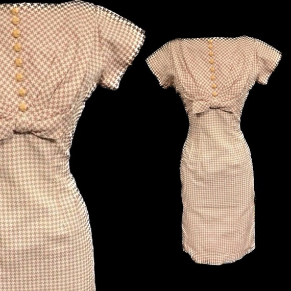 Stunning 1950’s houndstooth wiggle dress by St Mi… - image 1