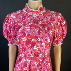 1960s volup pink floral prairie maxi summer dress image 3