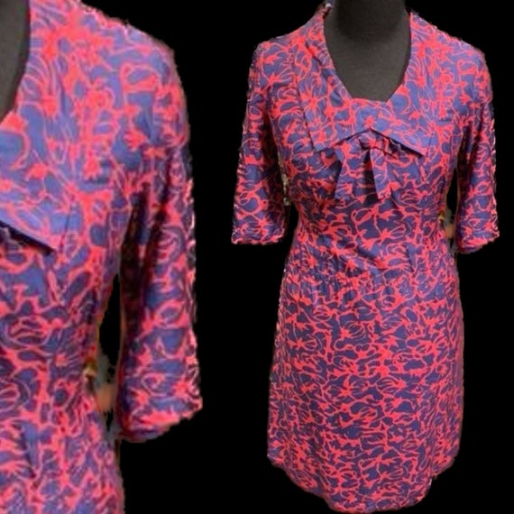 Lovely volup 1950’s silk day dress - image 1