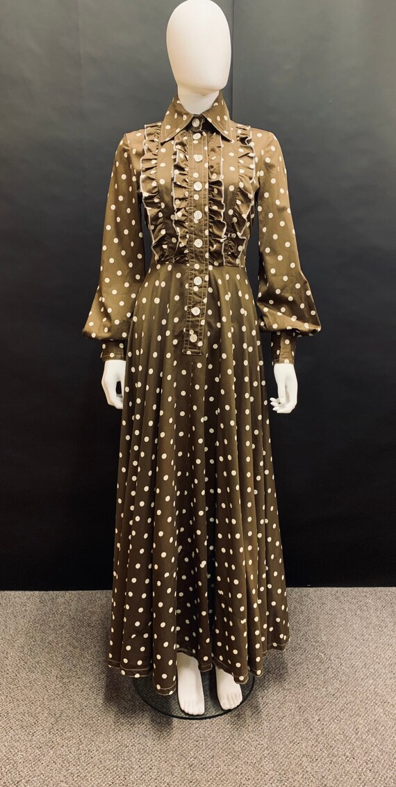 Stunning polished cotton “jean varon” 70’s maxi