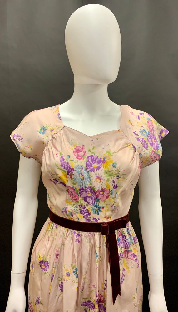 1940s rayon dress - image 4