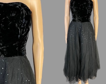 Gorgeous late 1940’s black party cocktail dress