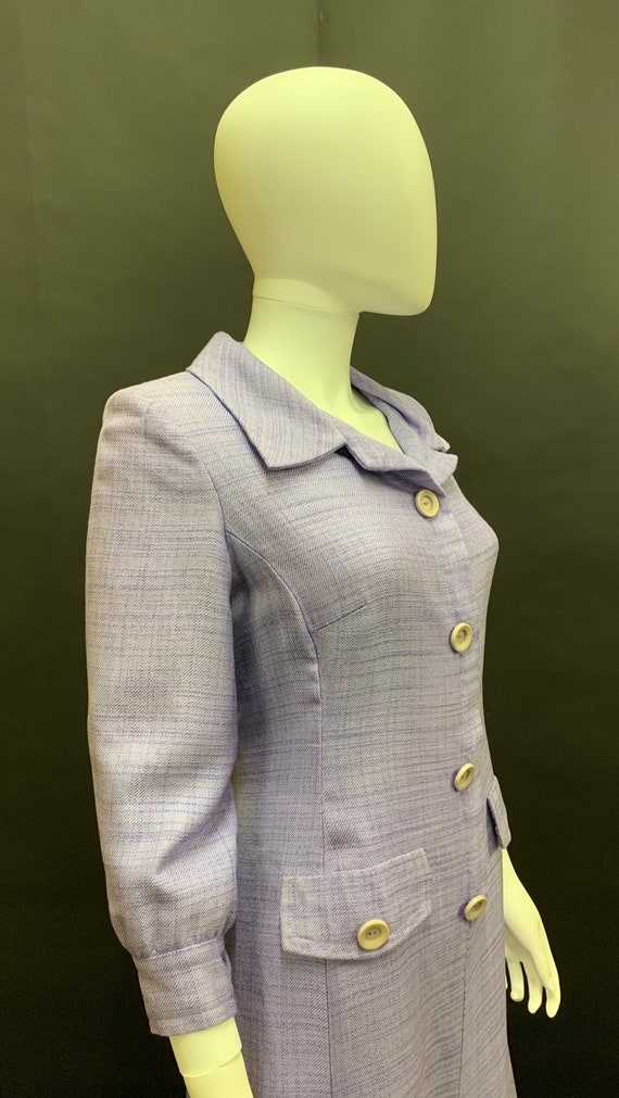 Beautiful lavender “Hardy Amies” linen coat dress - image 4