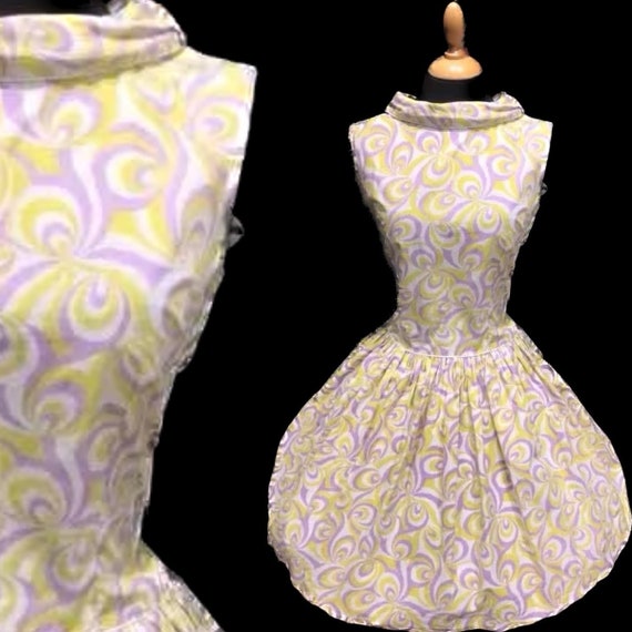 Gorgeous volup 1950’s cotton summer full skirt da… - image 1