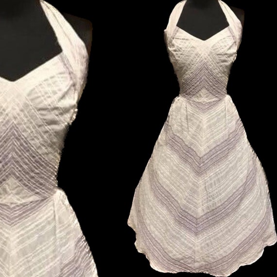 Gorgeous 1950’s halter neck day dress - image 1