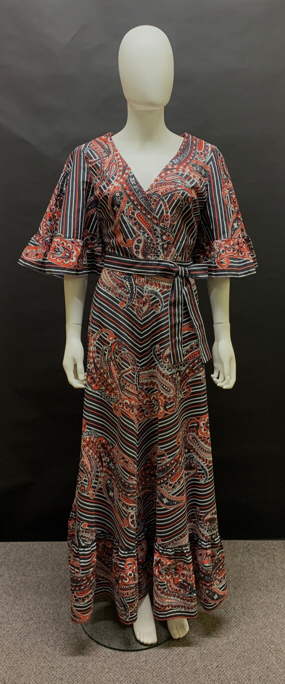 Gorgeous “jean Allen” 1970s maxi dress