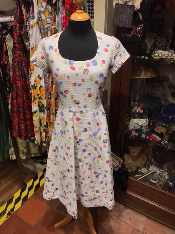1940’s novelty print cotton dress Gem