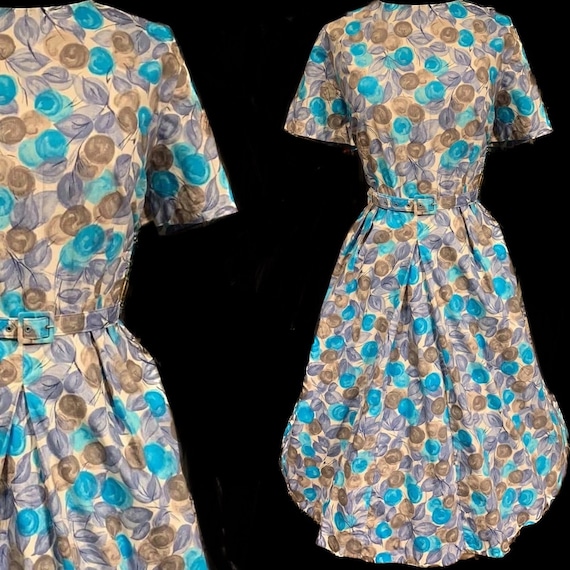 Gorgeous 1950’s volup Cotton day dress - image 1