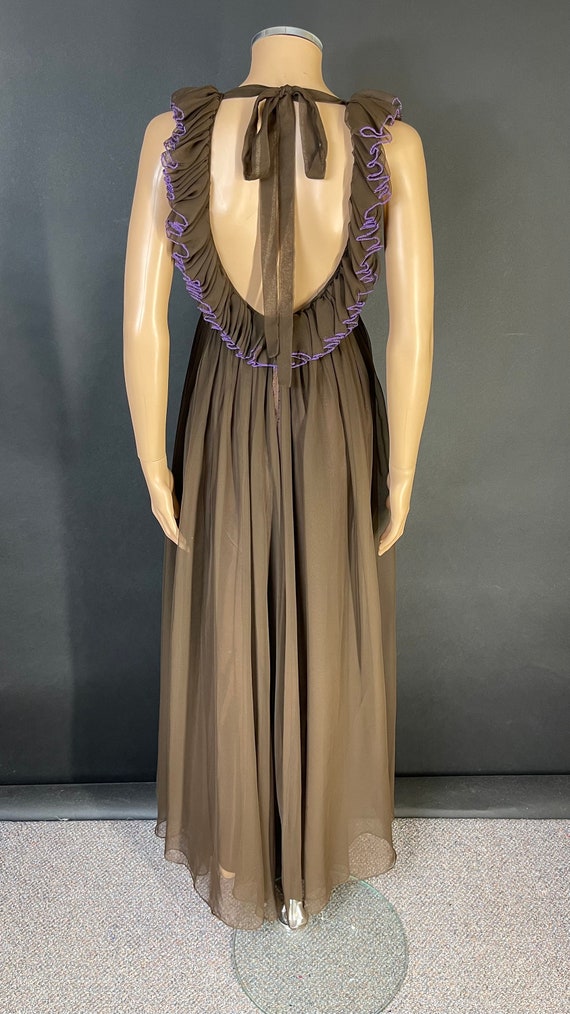 Gorgeous 1970’s “jean varon” chiffon maxi dress - image 6