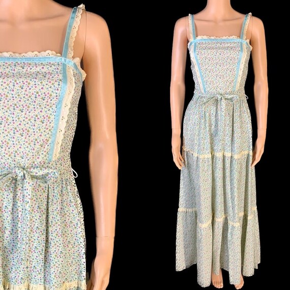 Super pretty 1970’s floral summer prairie dress - image 1