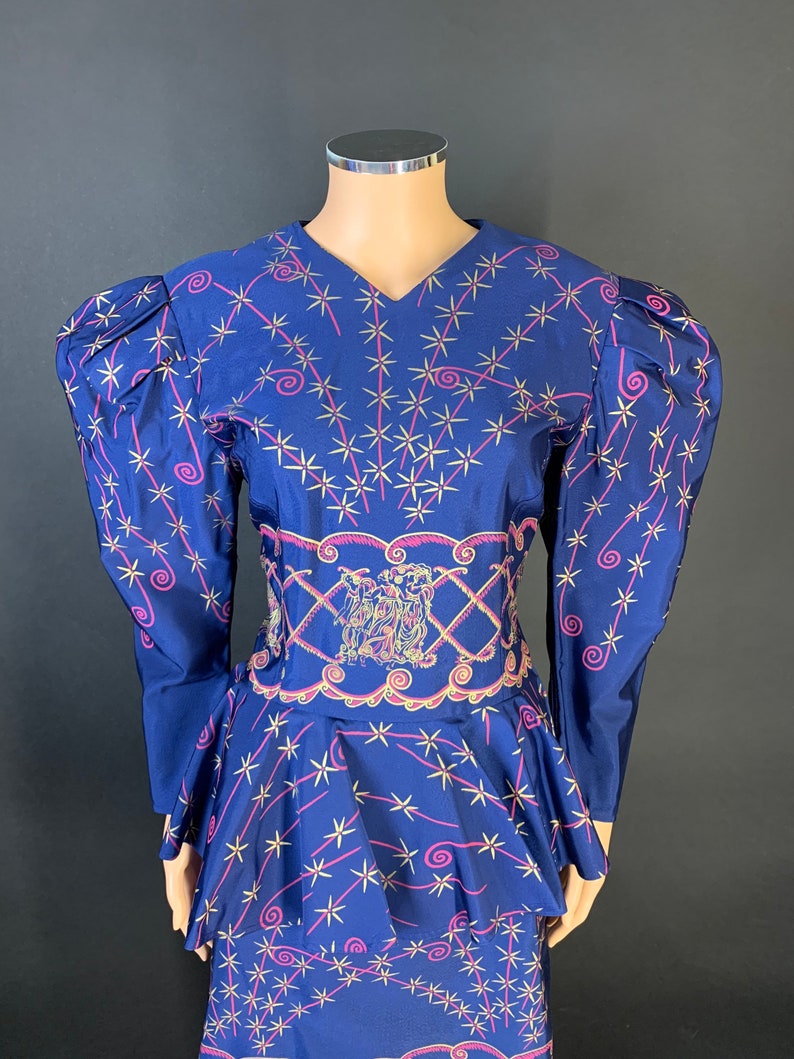 Stunning 1980s zandra Rhodes cocktail dress image 3