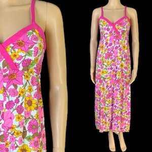 Bad early 1970’s “polly peck” linen maxi dress
