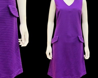 1960’s purple crimplene slip mod day dress