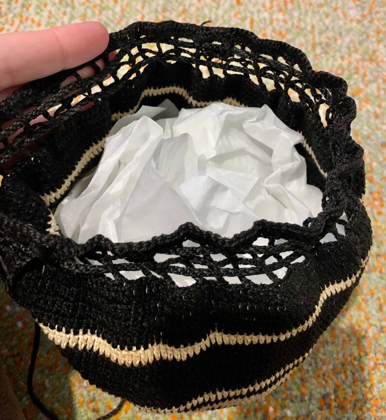 Victorian crochet bag with tassel image 5