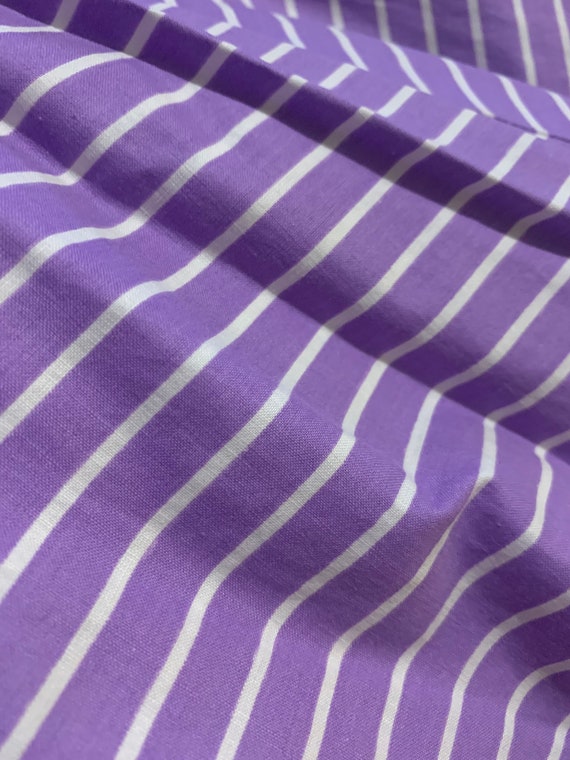 Beautiful 1950’s strip purple/white cotton full s… - image 5