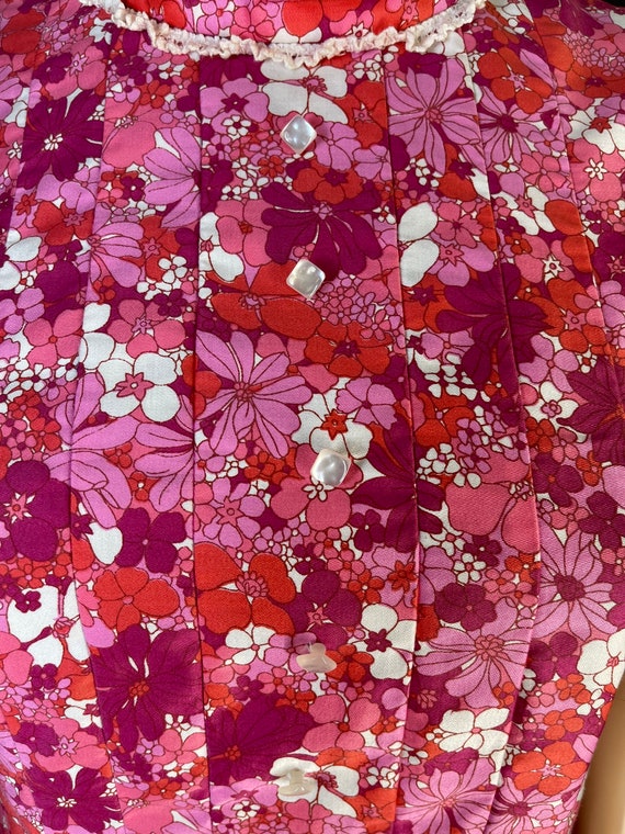1960’s volup pink floral prairie maxi summer dress - image 7