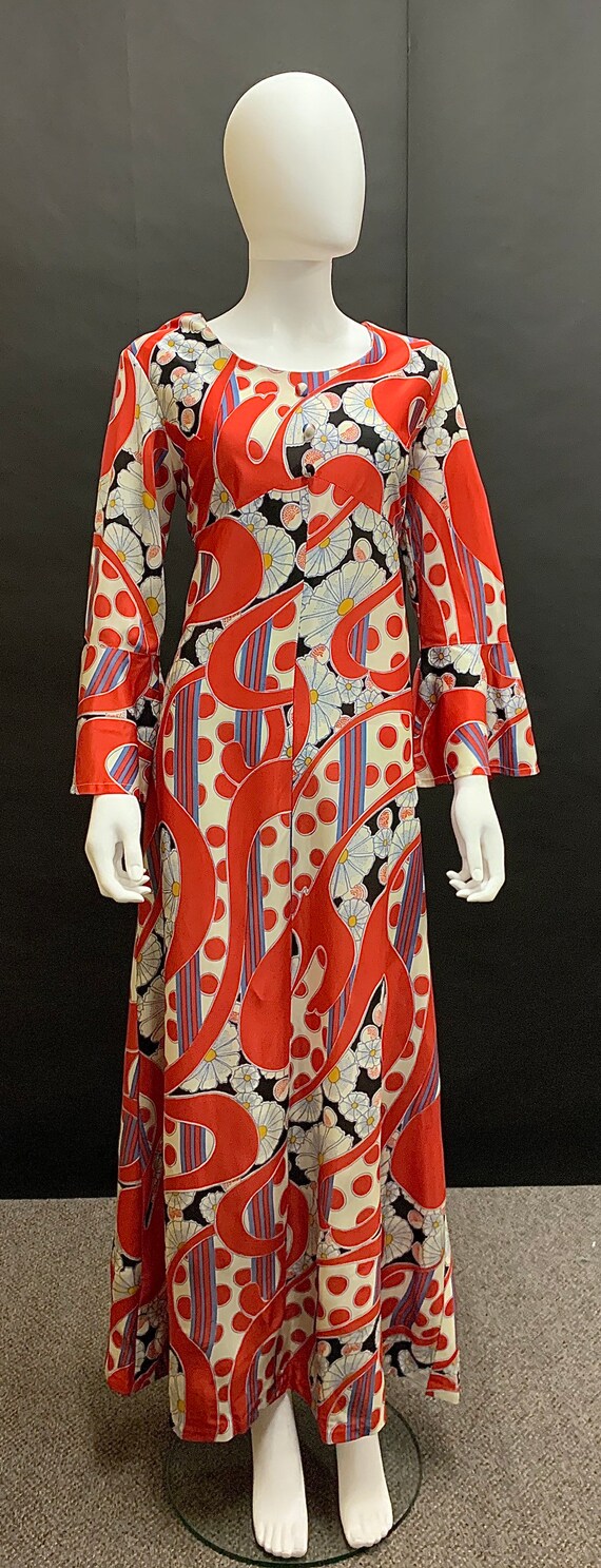 Fantastic 1960’s volup geometric maxi dress - image 2