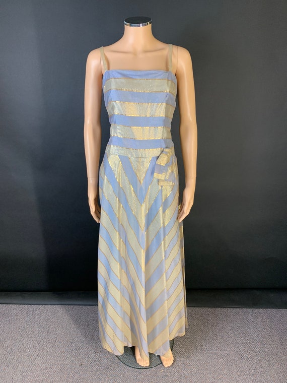 1940’s gold and blue evening  “Romney” gown - image 2