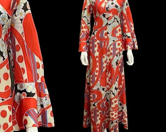 Fantastic 1960’s volup geometric maxi dress