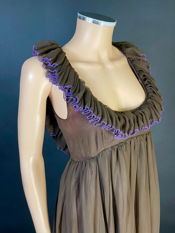 Gorgeous 1970’s “jean varon” chiffon maxi dress - image 5