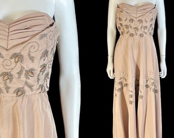 Stunning 1940’s  beaded evening full skirt dress