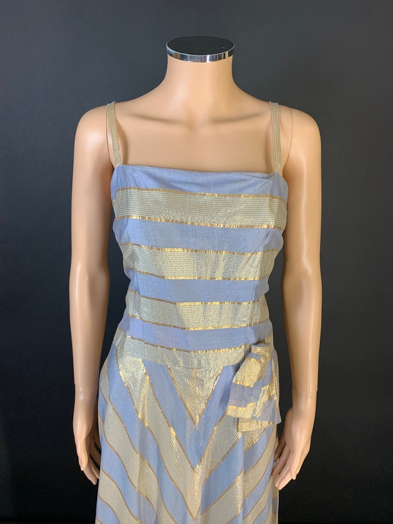 1940’s gold and blue evening  “Romney” gown - image 3