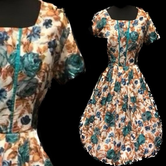 Gorgeous 1950’s cotton day dress - image 1