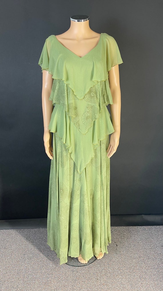 Stunning 70’s does 30’s tiered maxi dress - image 2