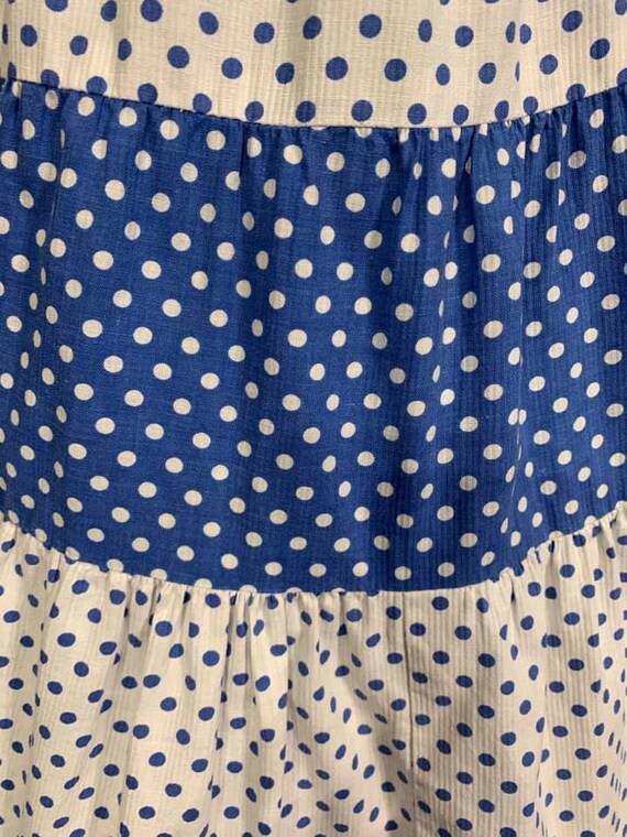 Super cute dotty 1950’s "Cynthia" cotton blue/whi… - image 4