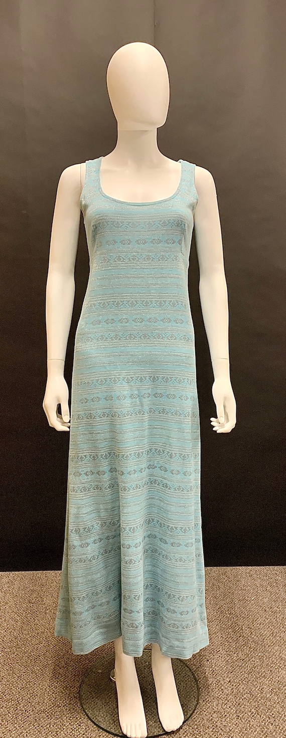 1960’s knitted lurex maxi party dress - image 2