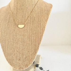 Yellow Gold Filled - Half moon necklace - Delicate necklace - Gold necklace - Simple necklace -Half circle - geometric necklace