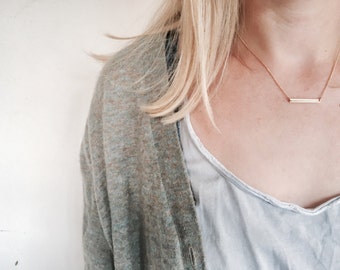 Tiny Gold Bar Necklace - 14K GF Tiny Bar - dainty bar necklace - dainty gold bar - simple gold bar necklace - delicate bar necklace