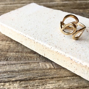Brass statement ring - love knot ring - forget knot ring - friendship ring - pretzel ring - size 6 ring - infinity knot ring