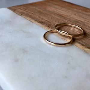 Zestaw pierścionków do łączenia 14K GF - dwa cienkie pierścionki do łączenia - żółte złoto - delikatne pierścionki do łączenia - złote pierścionki do łączenia