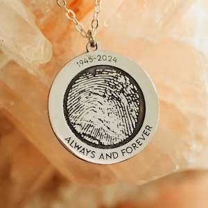 Sterling Silver Fingerprint Necklace: Personalized Memorial Jewelry