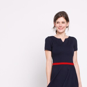 Festive dress Lou with sweatheart neckline, waist yoke and circle skirt