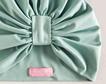 Boho Turban Mütze für Erwachsene in mint oder Eurer Wunschfarbe